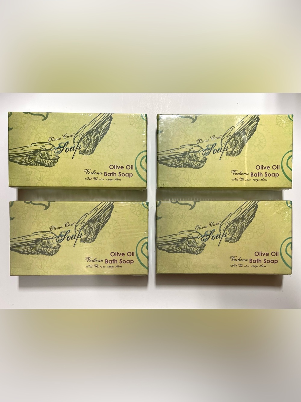 NWT Lot of 4 Olivia Care Verbena Olive Oil Bath Soap Sets 12 Bars 60oz